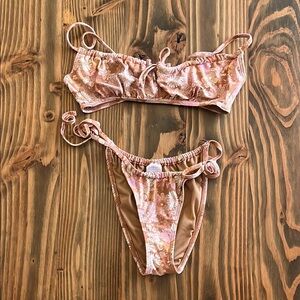 Xhilaration Floral Brown Bikini Set